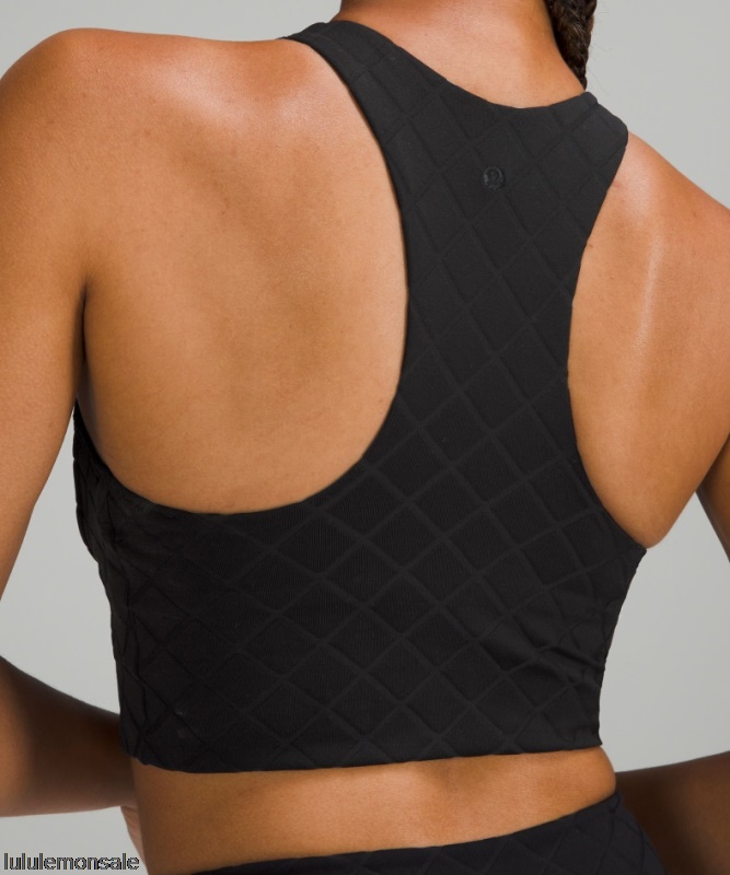 Lululemon Damen DELULU495 | Diamond Grid Badetop C/d Cup Schwarz